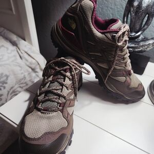 The North Face Women's Athletic Shoes - Tan and Burgundy